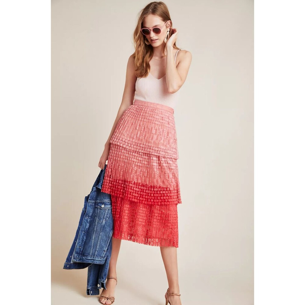 Maeve by Anthropologie Brighton Tiered Midi Skirt – Women’s Size 10